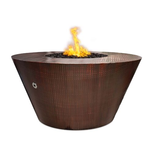 Metal The Outdoor Plus, Hammered Copper Fire Pit With Tabletop