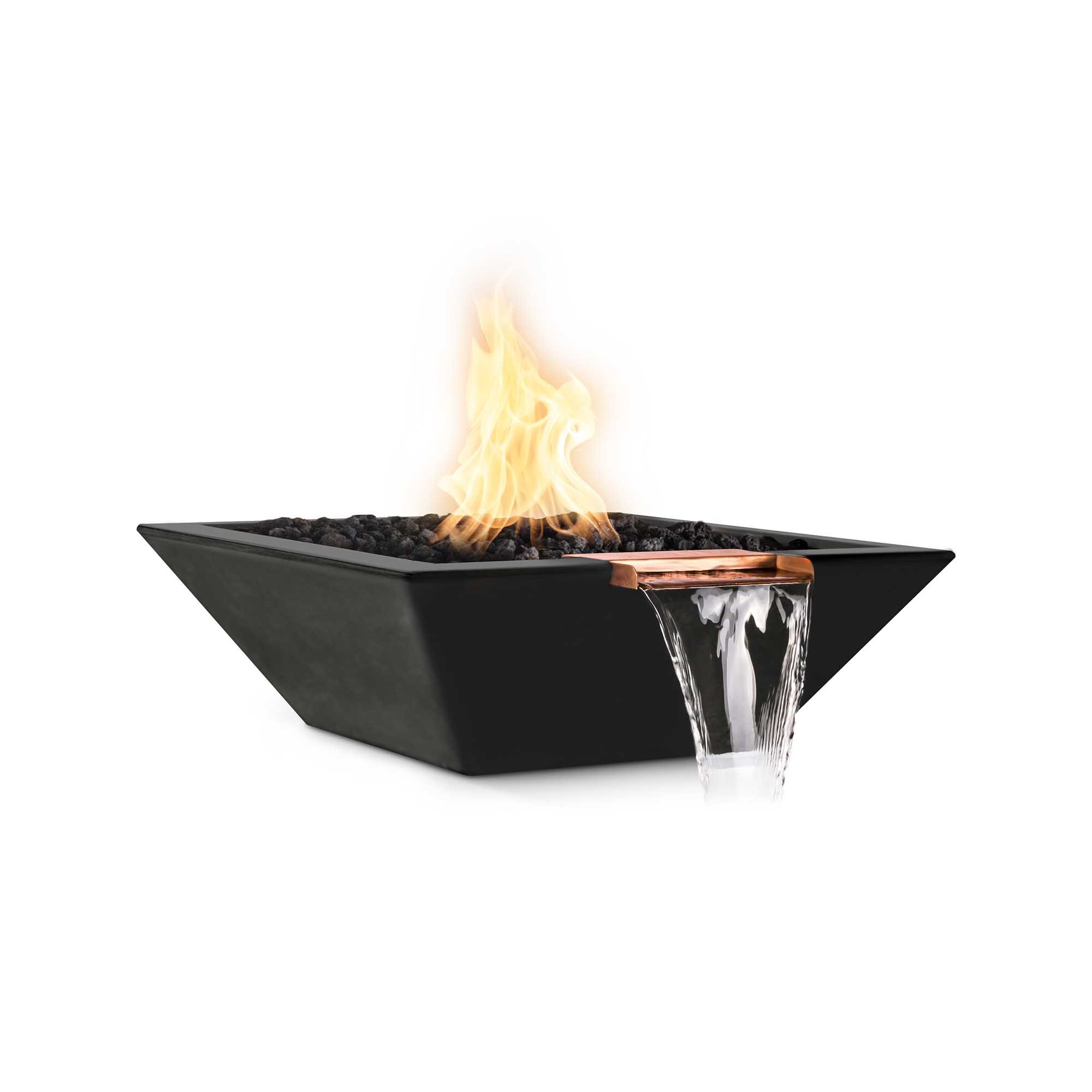 Maya Concrete Fire and Water Bowl - Black