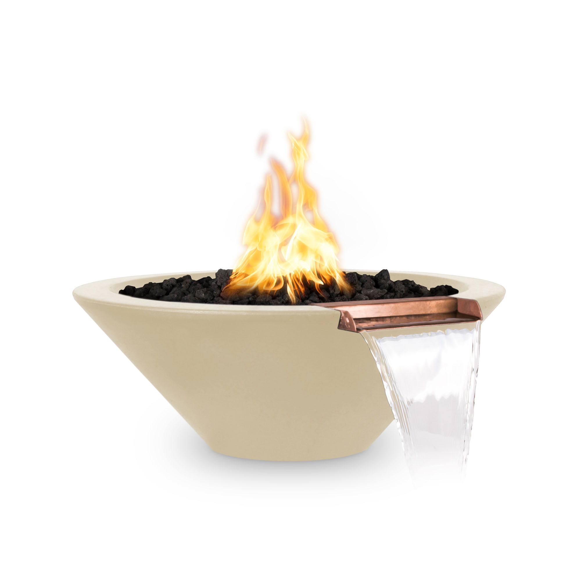 Cazo Concrete Fire & Water Bowl - Vanilla