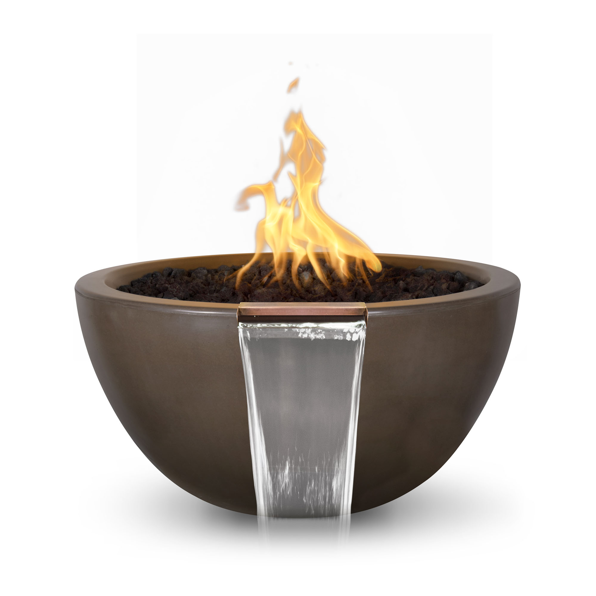 Luna Concrete GFRC Fire and Water Bowl - Chocolate