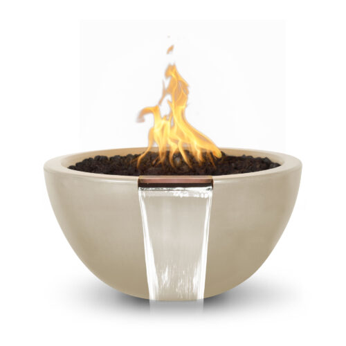 Luna Concrete GFRC Fire and Water Bowl - Vanilla