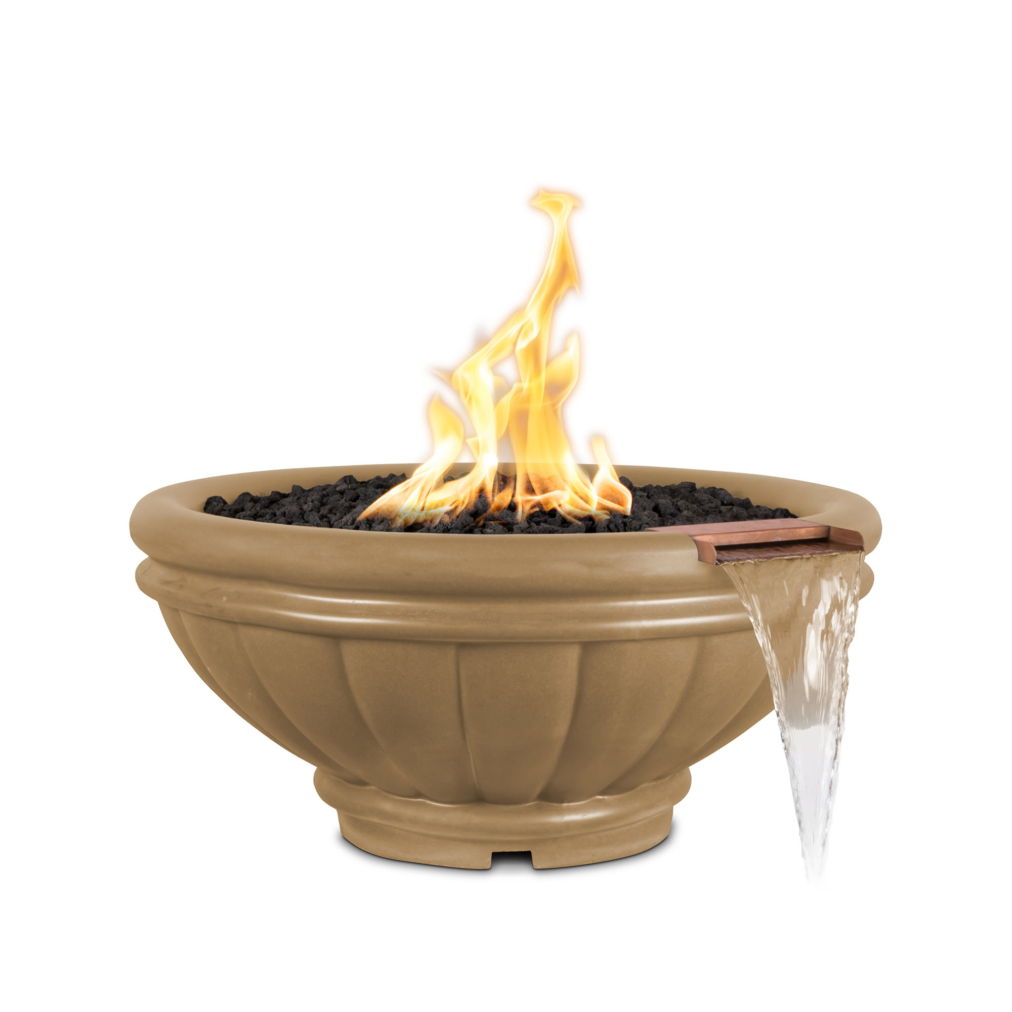 Roma Concrete GFRC Fire and Water Bowl - Brown