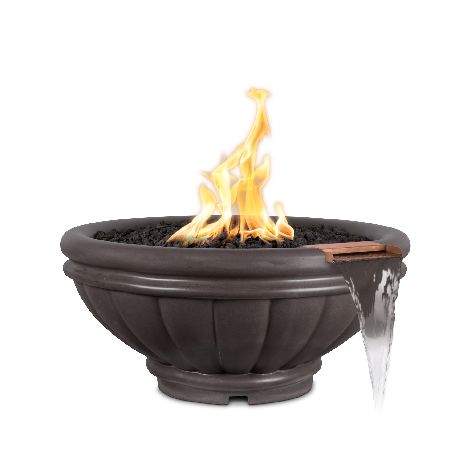 Roma Concrete GFRC Fire and Water Bowl - Chestnut