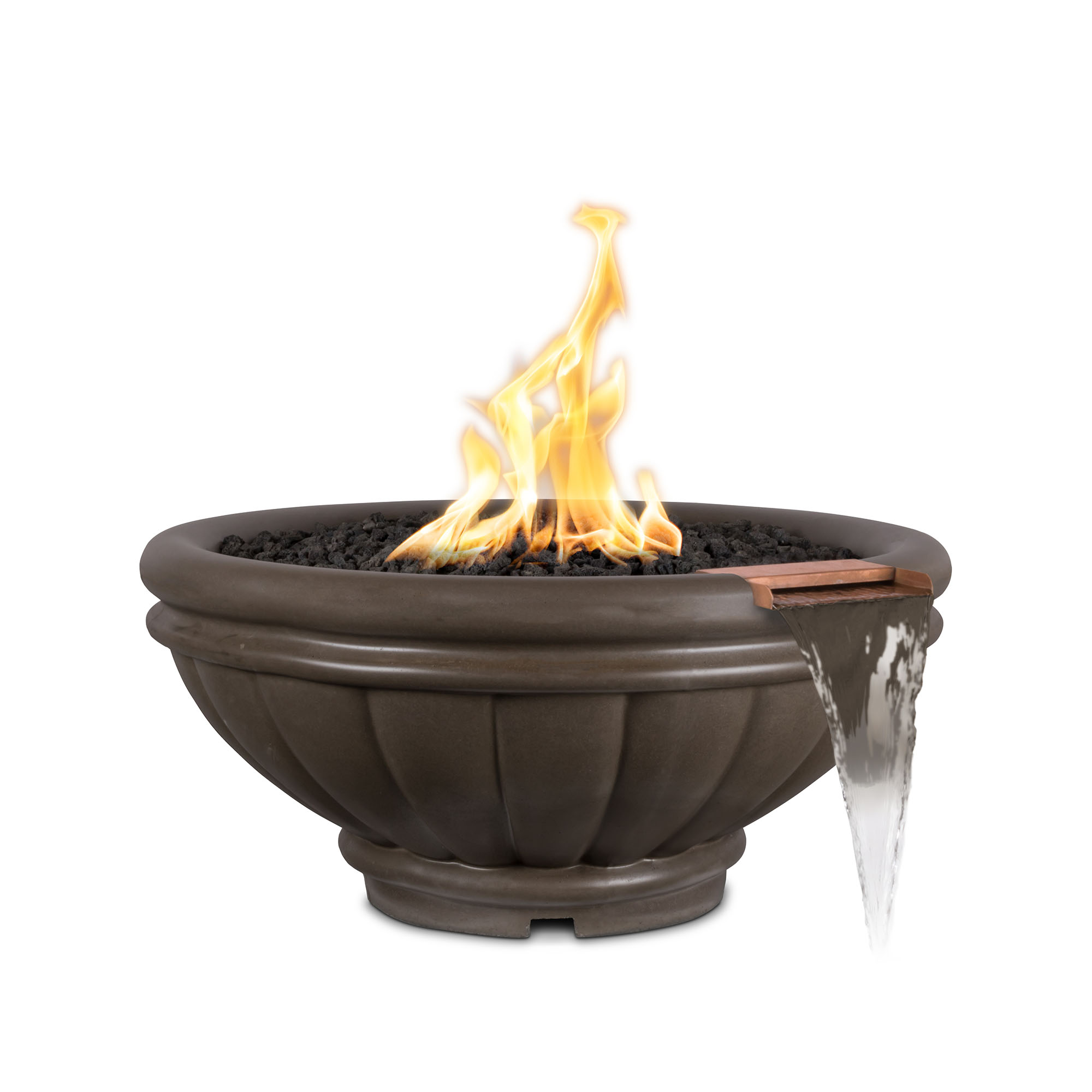 Roma Concrete GFRC Fire and Water Bowl - Chocolate