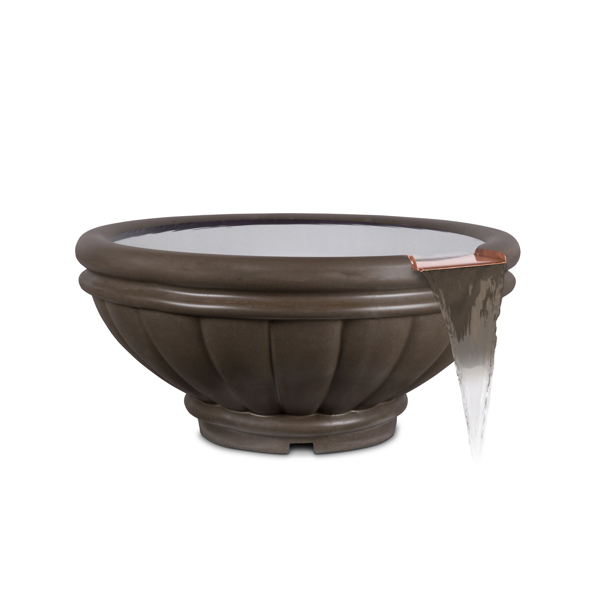 Roma Concrete GFRC Water Bowl - Chocolate