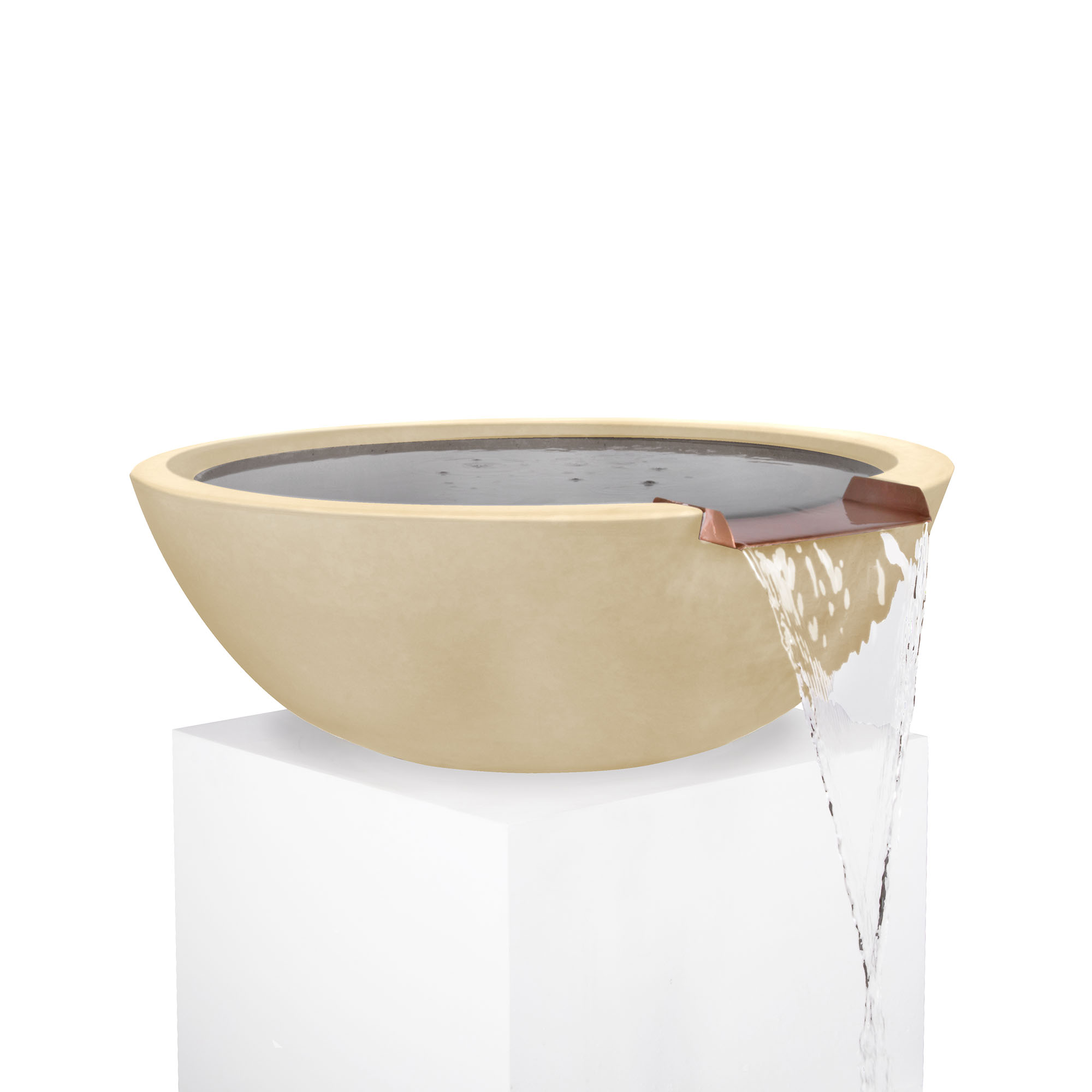 Sedona Concrete GFRC Water Bowl - Vanilla