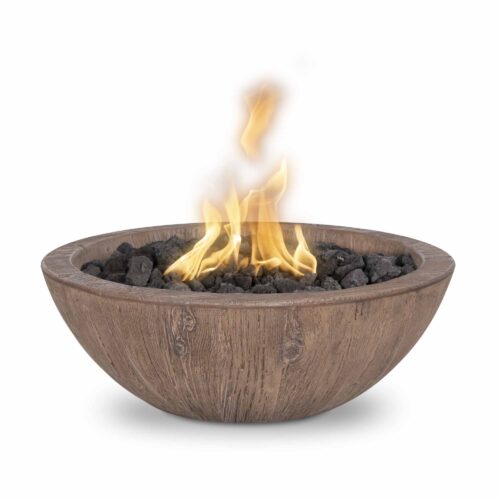 Sedona Concrete Wood Grain Fire Bowl - Oak