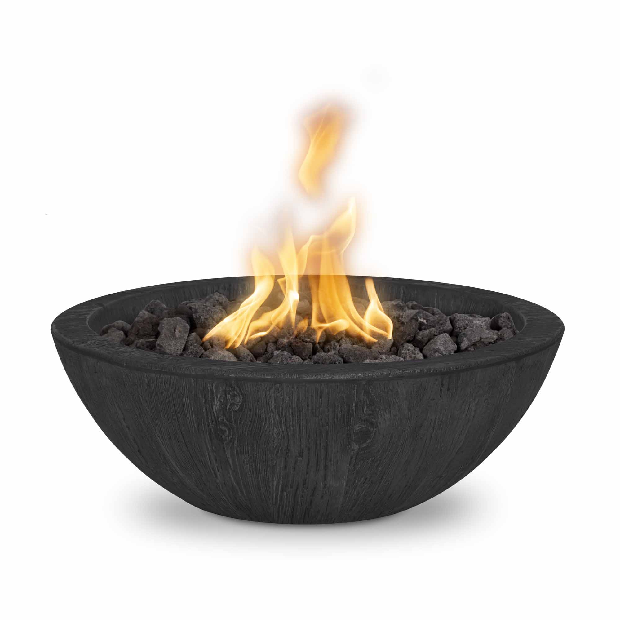 Sedona Concrete Wood Grain Fire Bowl - Ebony