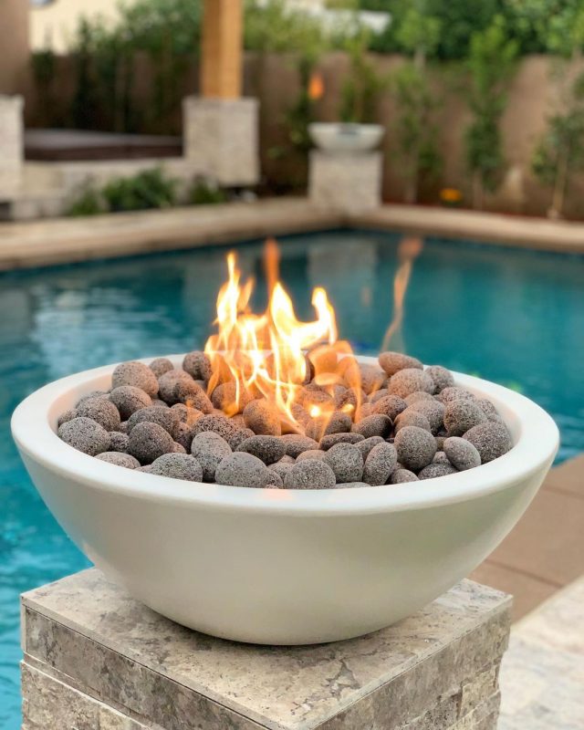 Sedona Concrete Fire Bowl - Metallic Pearl