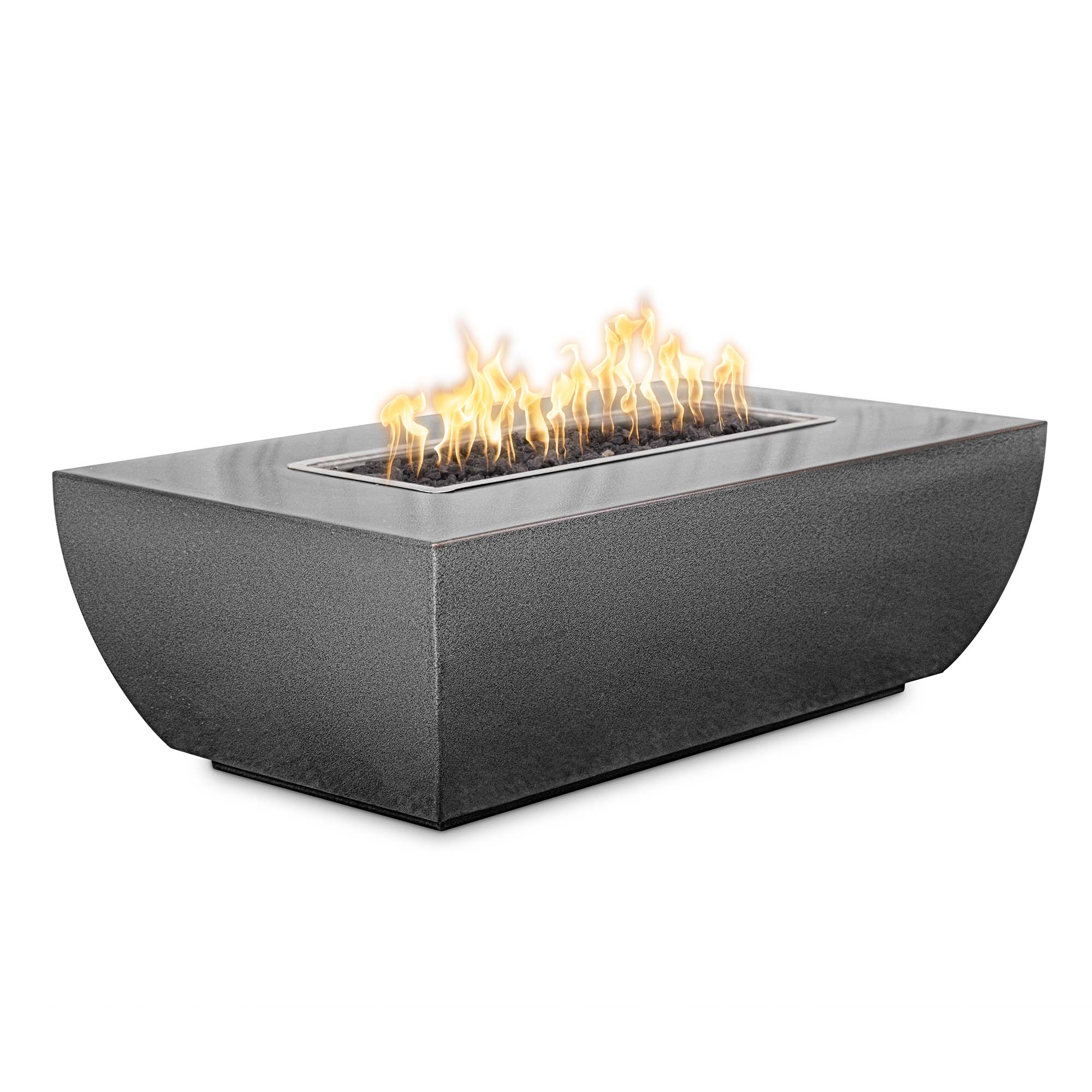 Avalon Linear Fire Pit - Powder Coated 15H - Silver Vein