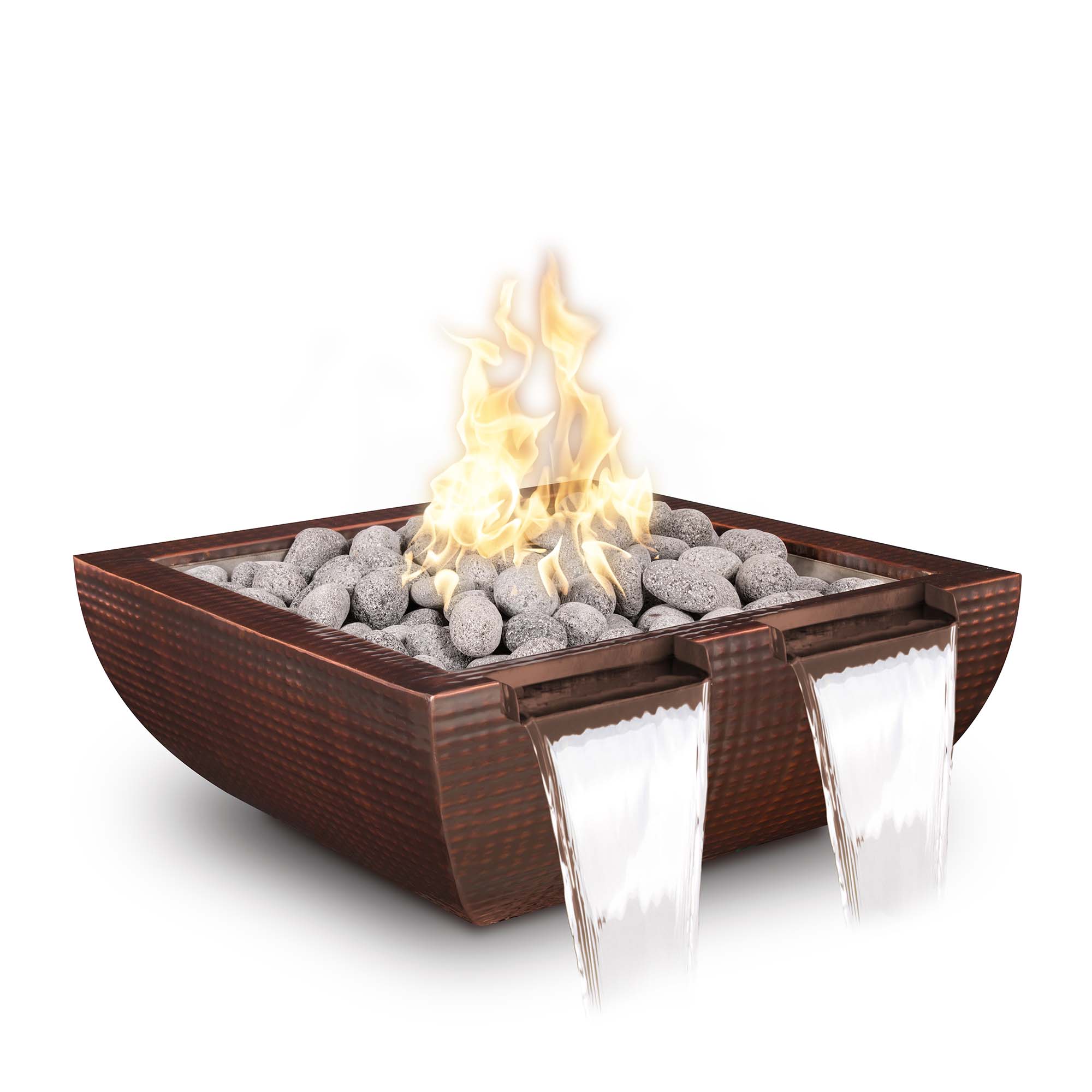 Avalon Hammered Copper Fire and Water Bowl - Twin Spillway