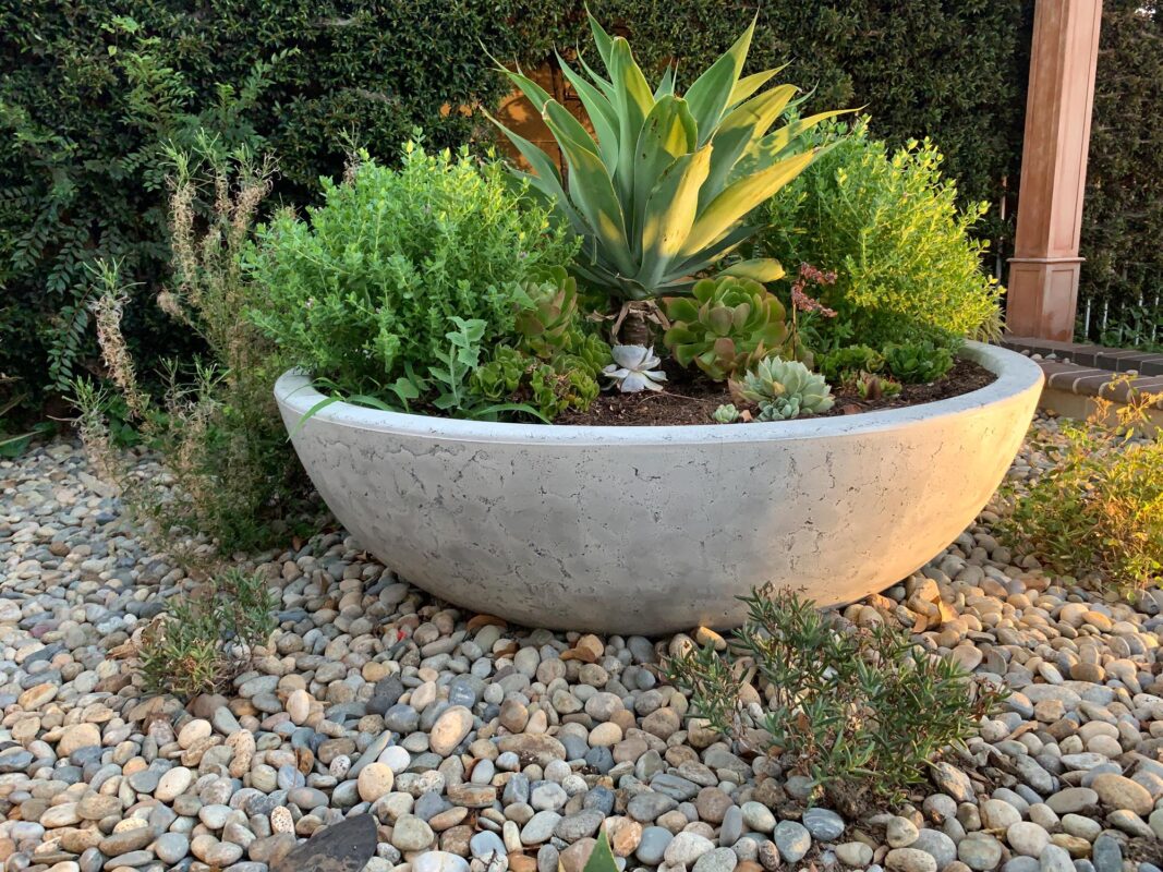 Sedona Planter Bowl in GFRC Woodgrain by The Outdoor Plus