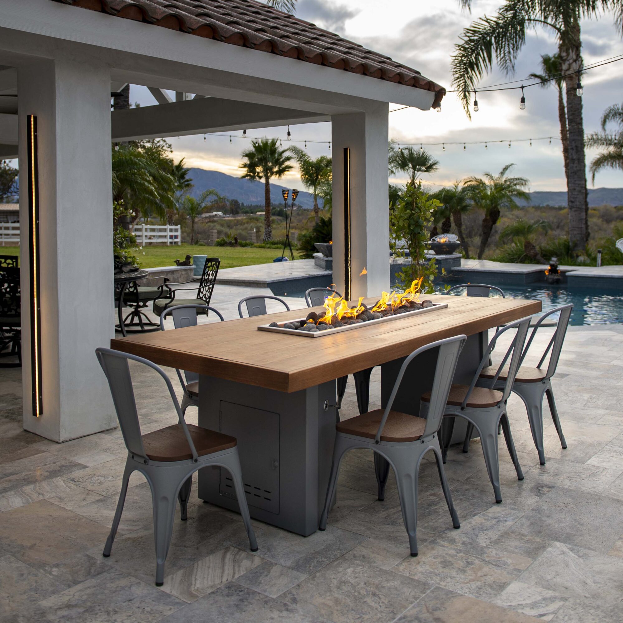 The Outdoor Plus - The Alameda Fire Table Wooden Top - Product Photo